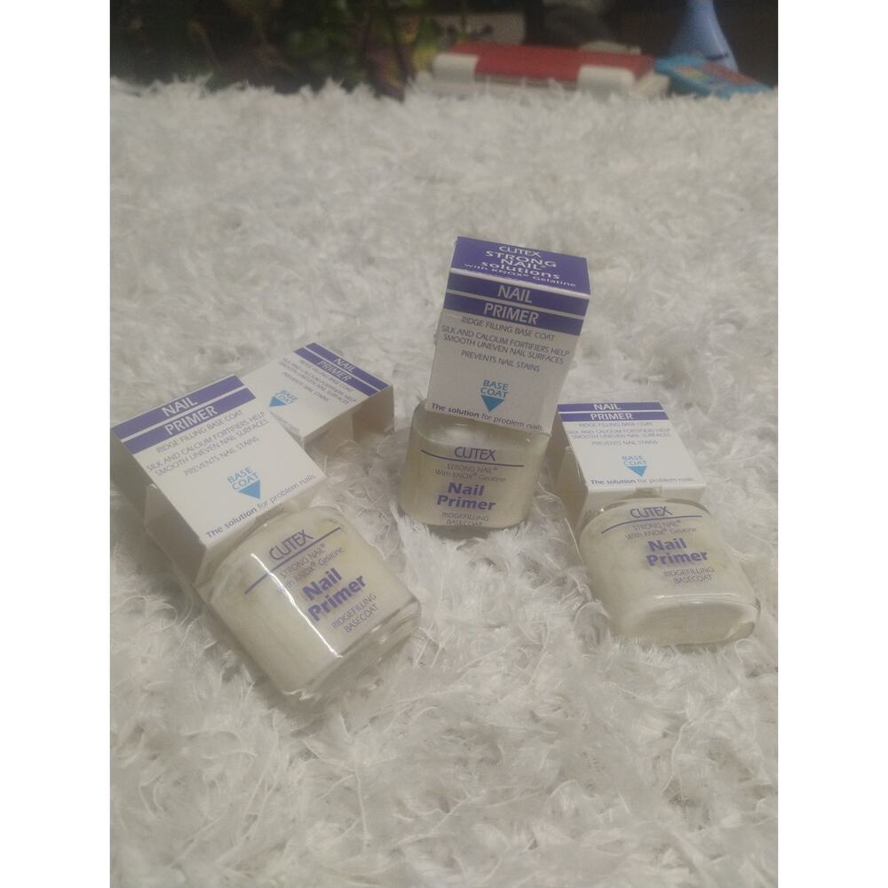 VTG Cutex Strong Nail Ridge Filling Base Coat Primer With Knox Gelatine 4 Count